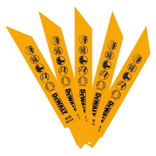 Lâminas de serra recíproca bimetálicas Dewalt (DT2346-QZ) de 152 mm (pacote com 5)