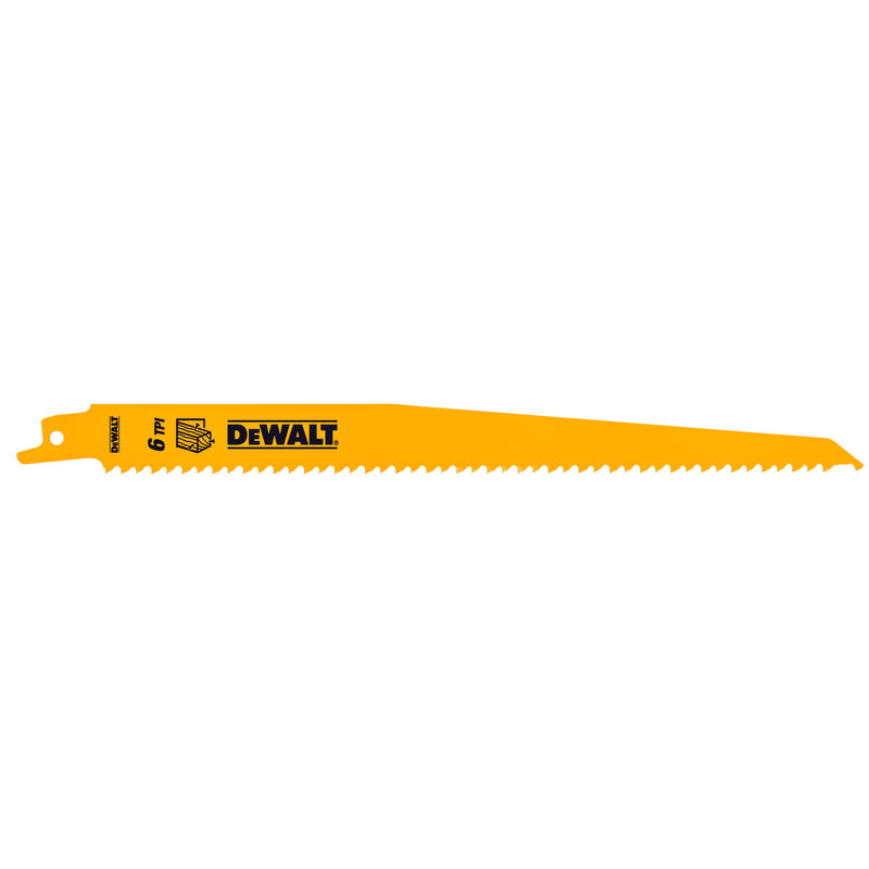 Hoja reciprocante bimetálica para madera Dewalt (DT2349-QZ) de 228 mm y 6 TPI (paquete de 5)