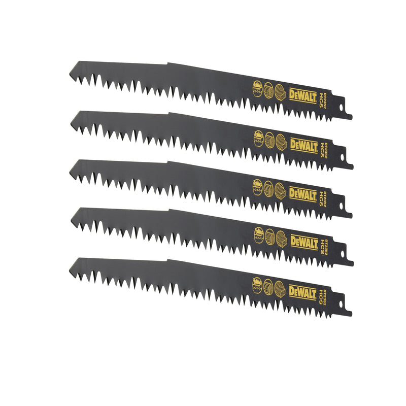 Lâmina recíproca Dewalt (DT2352-QZ) 240 mm 4/5 TPI Wood HCS (embalagem de 5)