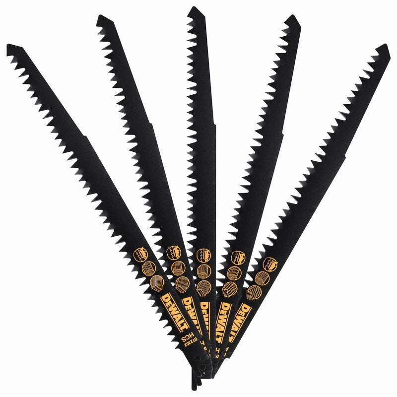 Lâmina recíproca Dewalt (DT2352-QZ) 240 mm 4/5 TPI Wood HCS (embalagem de 5)
