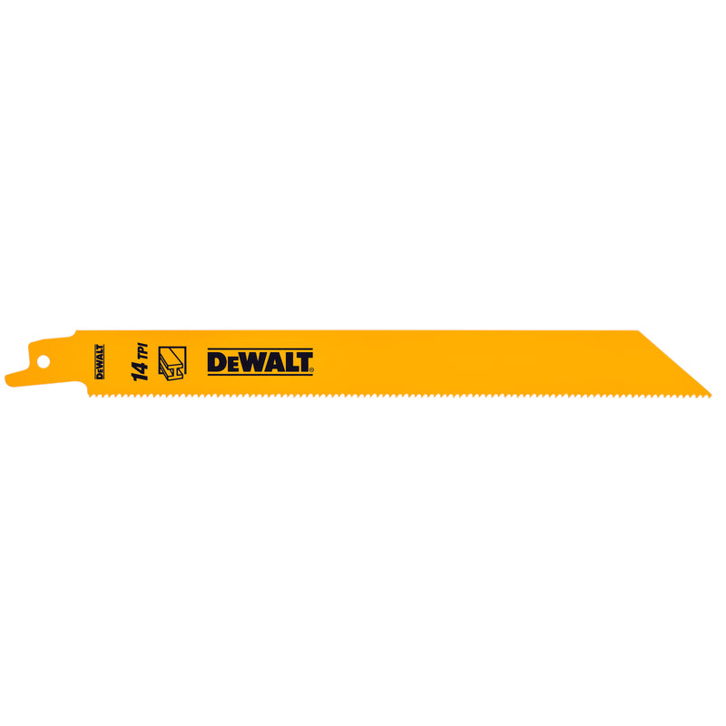 Dewalt (DT2353-QZ) Lâmina recíproca bimetálica metálica de 203 mm e 14 TPI (embalagem de 5)
