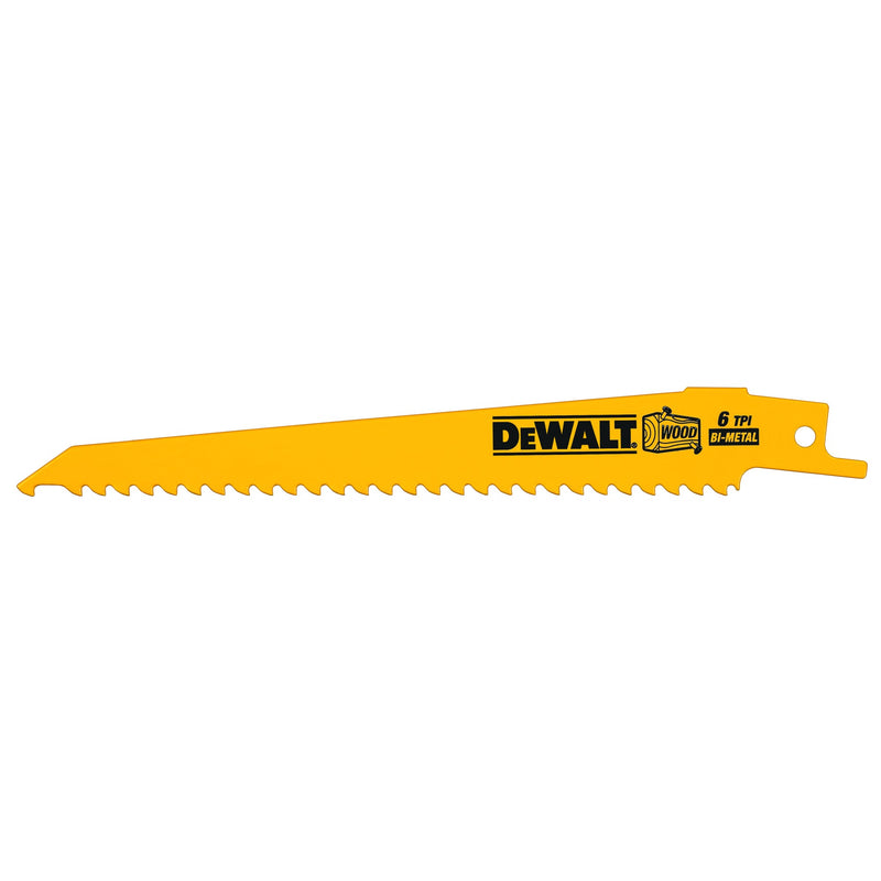 Dewalt (DT2359-QZ) 152mm 6TPI Wood Bi-Metal Reciprocating Blade (5 Pk)