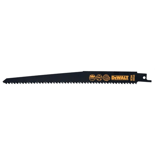 Lâmina de serra recíproca bimetálica para madeira Dewalt (DT2363-QZ) 228 mm 6 TPI (pacote com 5)