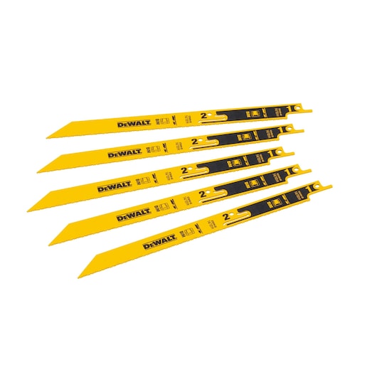 Lâmina de serra recíproca bimetálica destacável Dewalt (DT2416-QZ) de 230 mm, 14/18 TPI (pacote com 5)