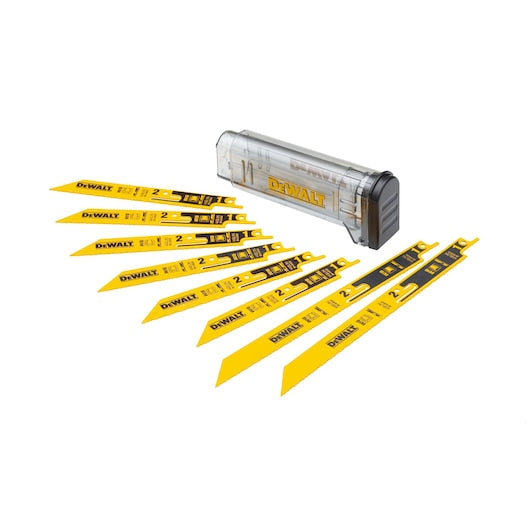 Conjunto de lâminas recíprocas bimetálicas Dewalt (DT2446-QZ) BREAK AWAY (metal) com estojo de armazenamento (8 peças)