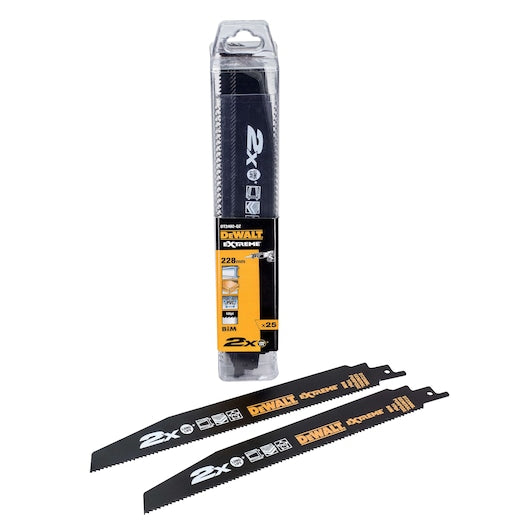 Lâminas de serra recíproca Dewalt (DT2492-QZ) EXTREME® 228 mm 14/18 TPI para metal duro (pacote com 25)