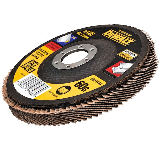Disco de lixa flap de óxido de zircônio Dewalt (DT30612-QZ) EXTREME® 125 mm 60P T27