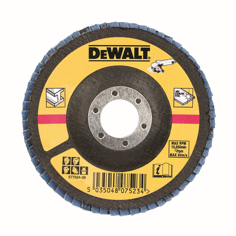 Dewalt (DT3266-QZ) 125mm 60P T29 Zirconium Oxide Flap Disc (10 Pk)