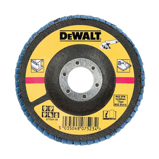 Disco de lixa flap de óxido de zircônio Dewalt (DT3308-QZ) 125 mm 36P T27 (pacote com 10)