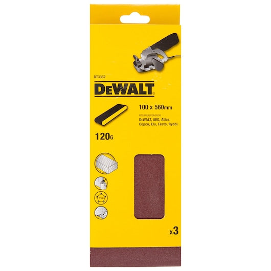 Lixa de cinta multiuso Dewalt (DT3362-QZ) 100 mm x 560 mm 120P (pacote com 3)
