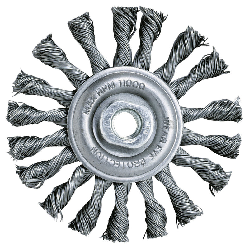 Escova de arame com nó torcido Dewalt (DT3502-QZ) de 115 mm x 22 mm x 22,23 mm