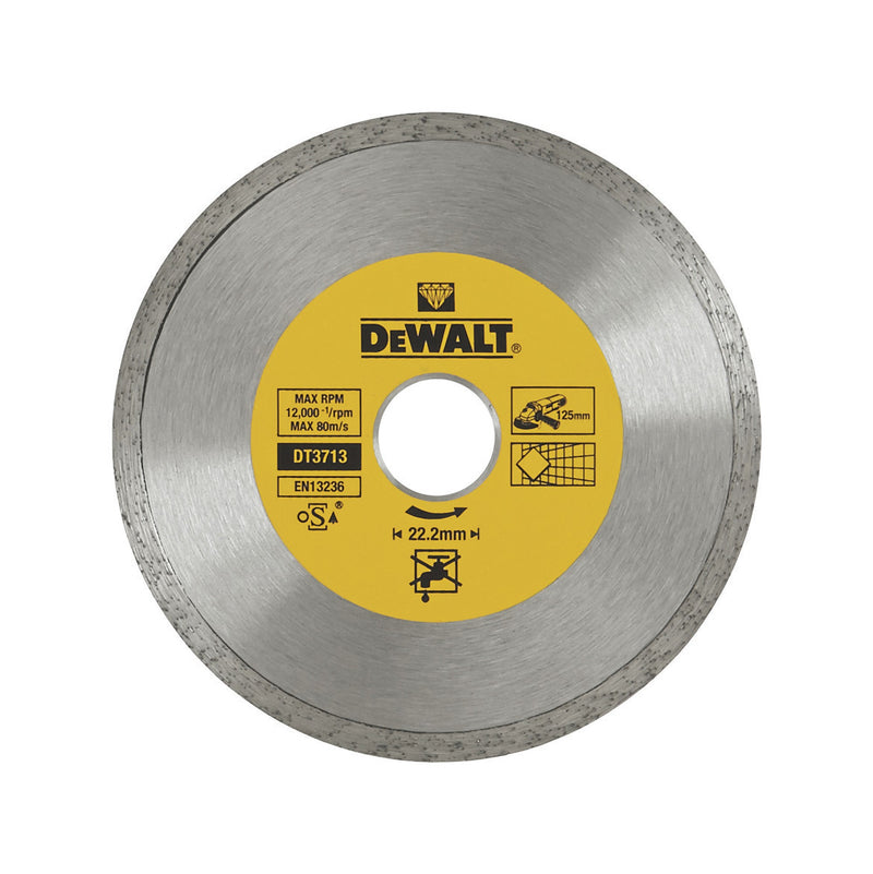 Disco de corte diamantado de alto rendimento Dewalt (DT3713-QZ) 125 mm x 22,23 mm
