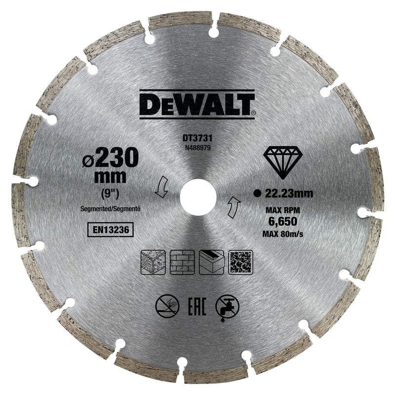 Dewalt (DT3731-QZ) Roda diamantada segmentada para todos os fins de 230 mm x 22,23 mm