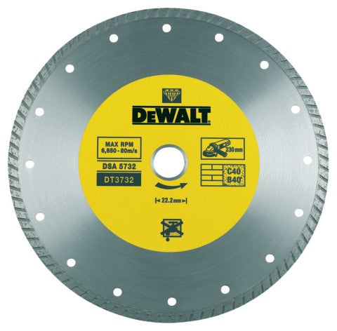 Dewalt (DT3732-QZ) Jante multifunções turbo diamantada de 230 mm x 22,23 mm
