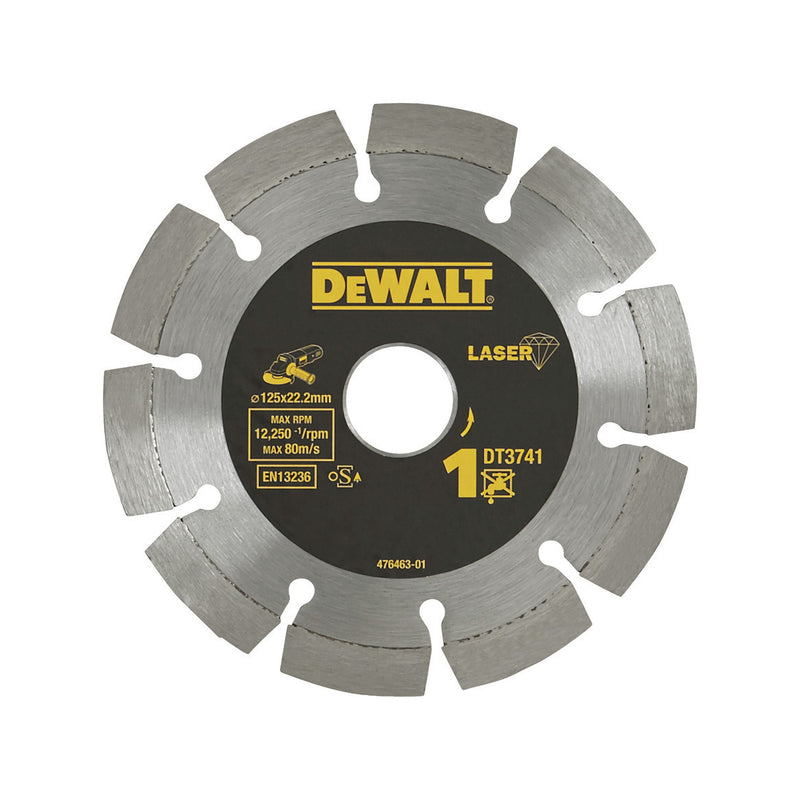 Tapetes de construção/betão Dewalt (DT3741-XJ) 125 mm x 22,23 mm x 2 mm
