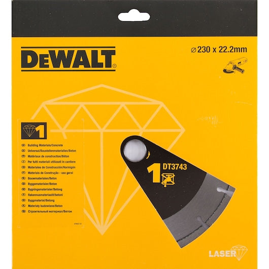 Disco de corte diamantado Dewalt (DT3743-XJ) 230 mm x 22,2 mm x 2,4 mm