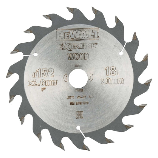 Lâmina de serra Dewalt (DT4022-QZ) 152 18 20 S40 ATB