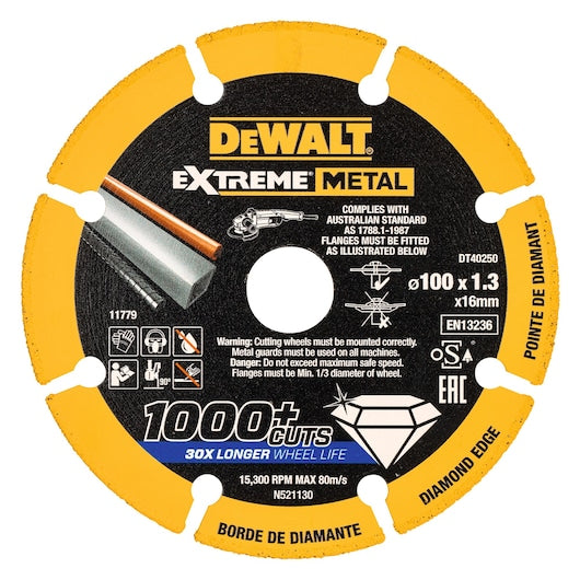 Disco diamantado Dewalt (DT40250-QZ) EXTREME 105 x 16 x 1,3 mm