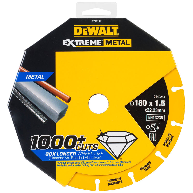 Disco de diamante Dewalt (DT40254-QZ) EXTREME de 180 mm x 22,23 mm x 1,5 mm