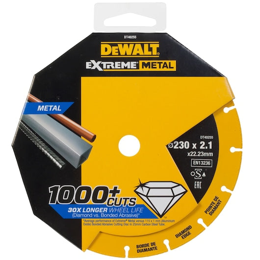 Disco de diamante Dewalt (DT40255-QZ) EXTREME de 230 mm x 22,23 mm x 1,5 mm