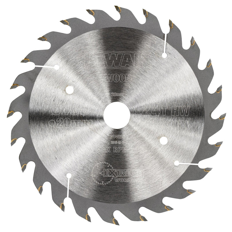 Dewalt (DT4026-QZ) EXTREME 165mm x 20mm 24T Workshop Circular Saw Blade