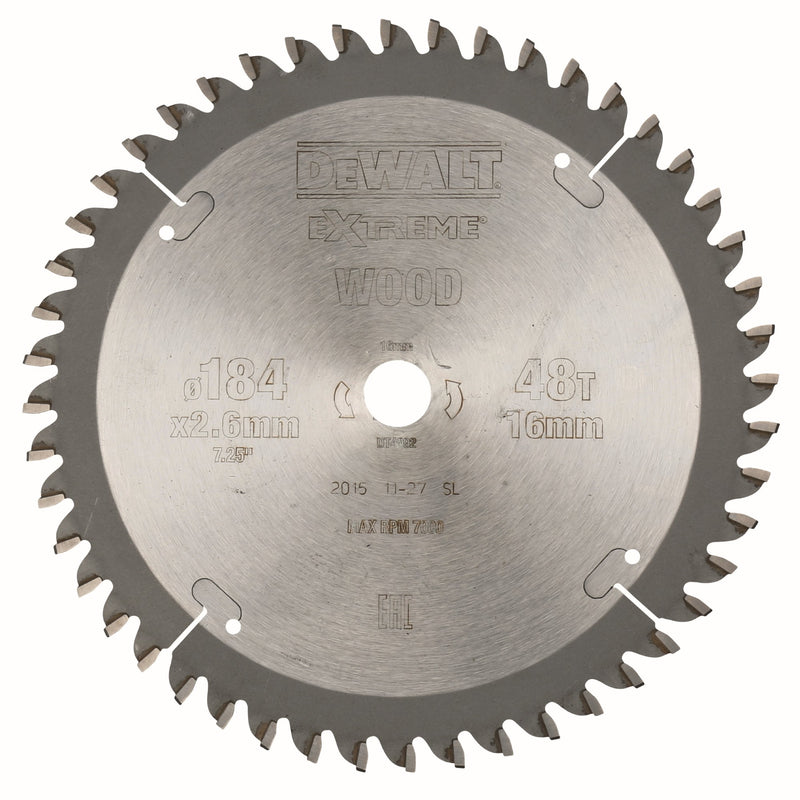Dewalt (DT4092-QZ) EXTREME 184mm x 16mm 48T Workshop Circular Saw Blade