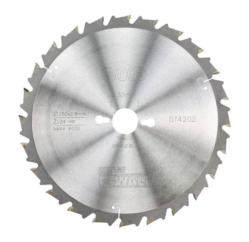 Dewalt (DT4202-QZ) EXTREME 250mm x 30mm 24T Workshop Circular Saw Blade
