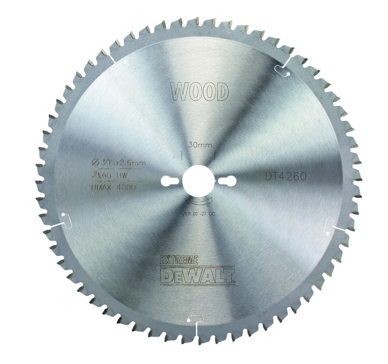Dewalt (DT4260-QZ) EXTREME 305mm x 30mm 60T Workshop Circular Saw Blade
