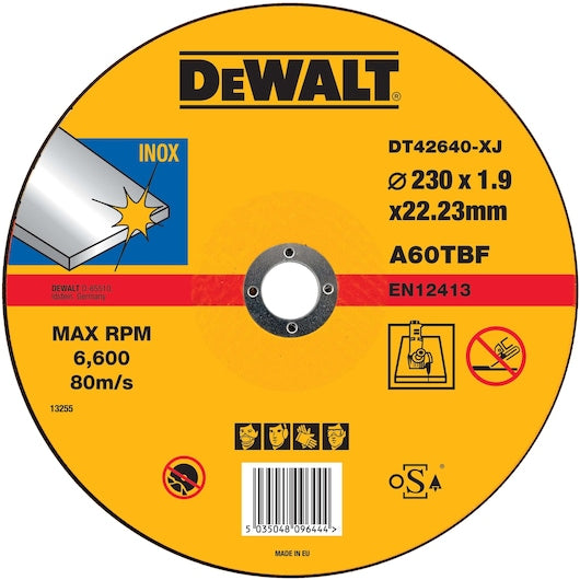 Disco de corte padrão Dewalt (DT42640-XJ) para aço inoxidável