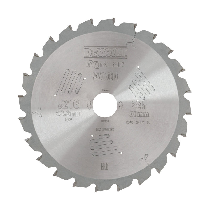Dewalt (DT4310-QZ) EXTREME 216mm x 30mm 24T Workshop Circular Saw Blade