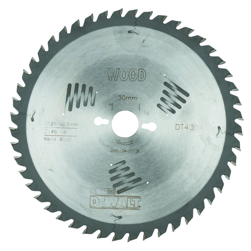Dewalt (DT4324-QZ) EXTREME 260mm x 30mm 48T Workshop Circular Saw Blade