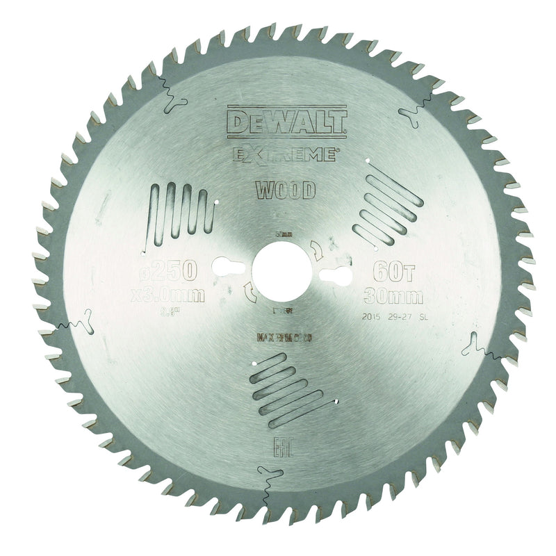 Dewalt (DT4351-QZ) EXTREME 250mm x 30mm 60T Workshop Circular Saw Blade