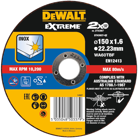 Disco de corte Dewalt (DT43937-QZ) EXTREME OSA