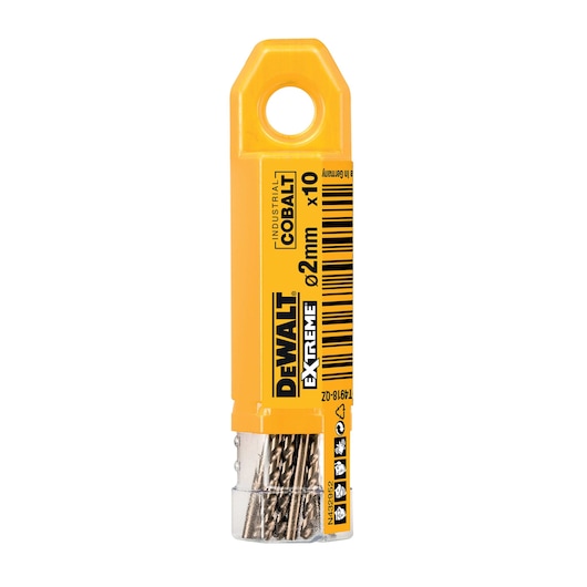 Broca para metal Dewalt (DT4918-QZ) EXTREME® de 2 mm x 49 mm HSS-E de acero de aleación de cobalto (paquete de 10)