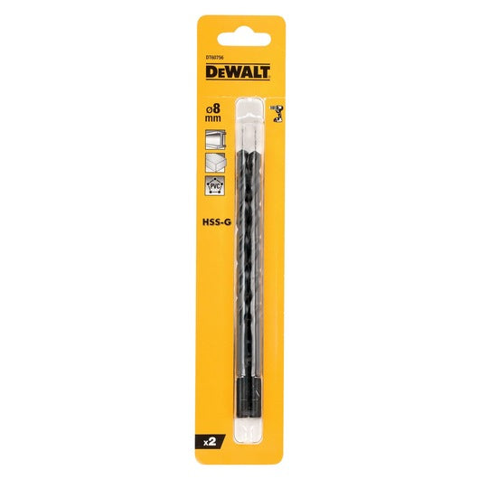 Brocas para metal Dewalt (DT60756-QZ) HSS-G 8 mm x 165 mm