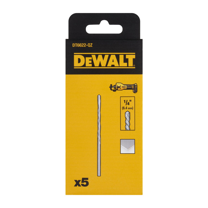 Dewalt (DT6622-QZ) Broca piloto para gesso cartonado de 1/4" (embalagem de 5)