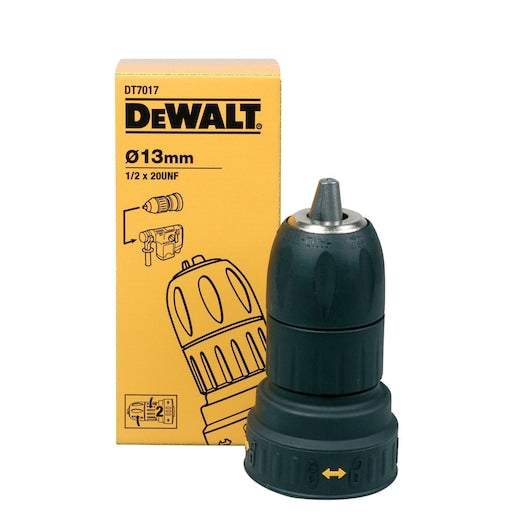 Mandril de plástico Dewalt (DT7017-QZ) de 13 mm (1/2") x 20 UNF com 2 mangas e adaptador de troca rápida para D25104K, D25304K