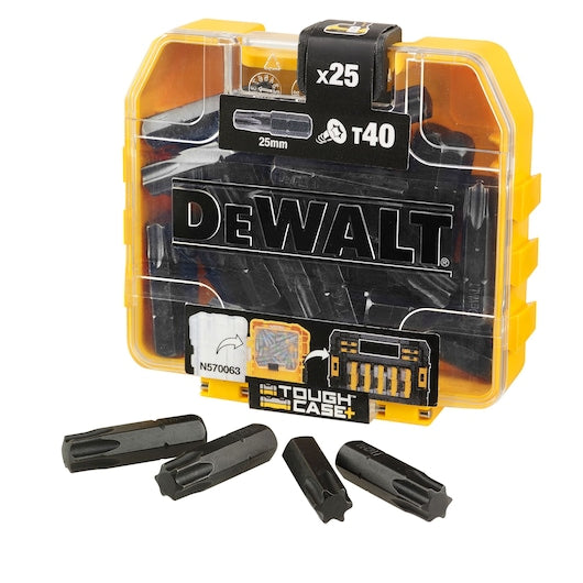 Dewalt (DT70559T-QZ) Ponta de chave de fenda T40 de 25 mm em estojo compacto TOUGHCASE®+ (25 peças)