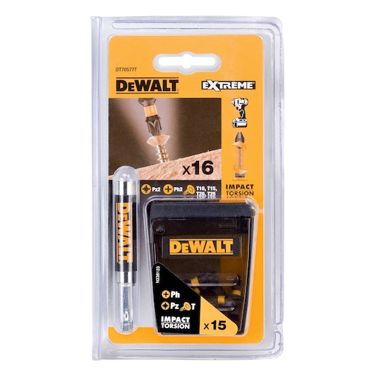 Conjunto misto Dewalt (DT70577T-QZ) EXTREME® FLEXTORQ® 25mm em embalagem compacta (16 peças)