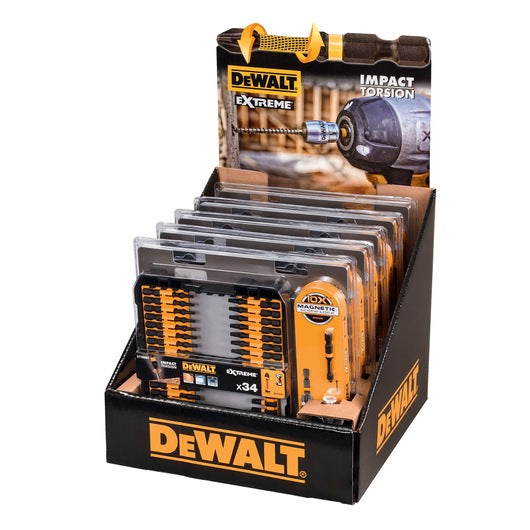 Dewalt (DT70606T-QZ) Extreme Impact Torsion - Conjunto de 34 peças Small ToughCase + 10 mangas magnéticas de alumínio