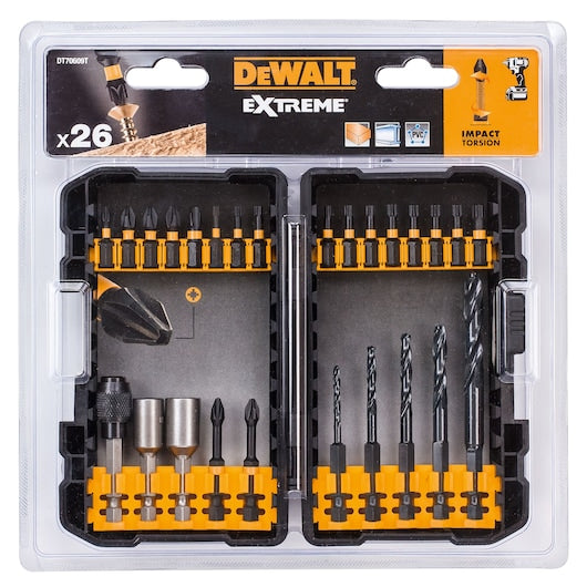 Dewalt (DT70609T-QZ) Extreme Impact Torsion - Conjunto de 26 peças para furadeiras e soquetes Torx em estojo compacto ToughCase