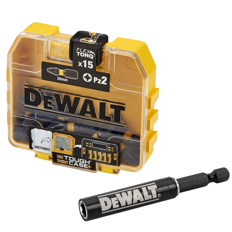 Dewalt (DT70618T-QZ) Conjunto de Aparafusadoras EXTREME FLEXTORQ com Guia de Aparafusamento Resistente ao Impacto em Estojo Compacto TOUGHCASE+ (16 peças)