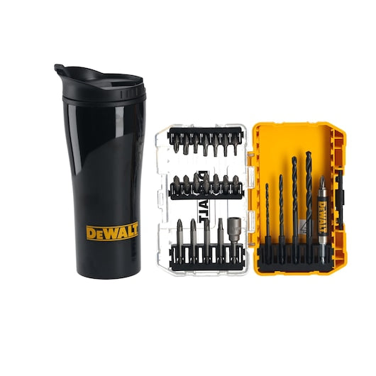 Conjunto de Furadeira/Parafusadeira Dewalt (DT70707-QZ) com Caneca em Estojo Pequeno TOUGHCASE®+ (25 peças)