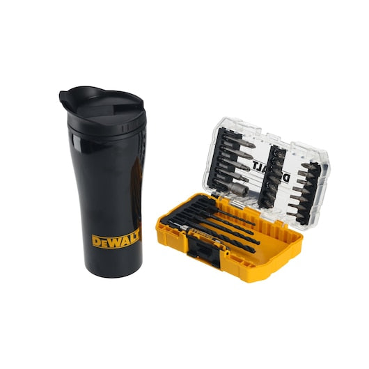 Conjunto de Furadeira/Parafusadeira Dewalt (DT70707-QZ) com Caneca em Estojo Pequeno TOUGHCASE®+ (25 peças)