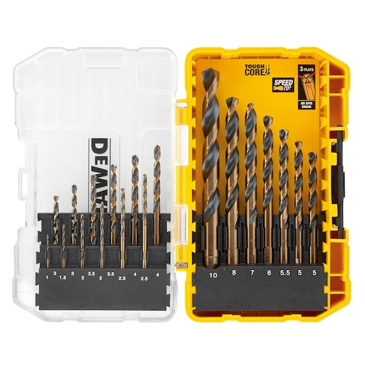Conjunto de brocas para metal Dewalt (DT70728POS-QZ) PRETO E DOURADO em estojo pequeno TOUGHCASE®+ (19 peças)