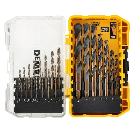 Conjunto de furadeiras Dewalt (DT70729-QZ) PRETO E DOURADO em estojo pequeno TOUGHCASE®+ (23 peças)