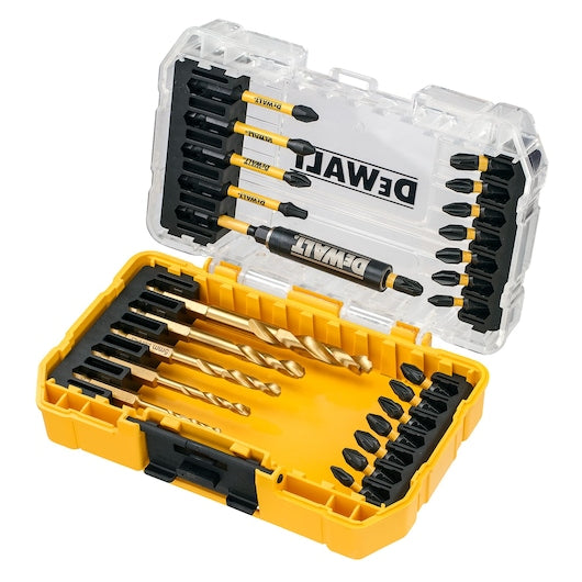 Conjunto de 25 peças de encaixe para furadeira Dewalt (DT70749T-QZ) EXTREME® FLEXTORQ® em estojo pequeno TOUGHCASE®+