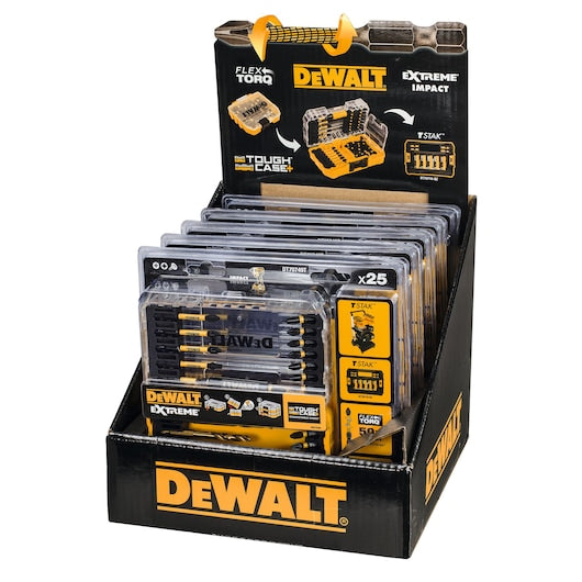 Conjunto de 25 peças de encaixe para furadeira Dewalt (DT70749T-QZ) EXTREME® FLEXTORQ® em estojo pequeno TOUGHCASE®+