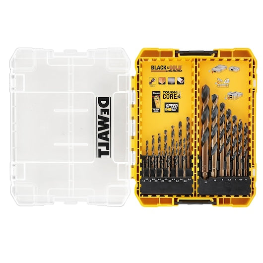 Conjunto de brocas para metal Dewalt (DT70755-QZ) PRETO E DOURADO em TOUGHCASE®+ Médio (21 peças)