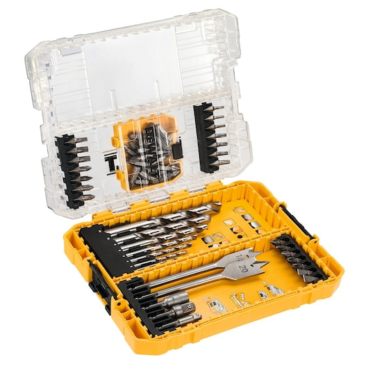 Conjunto de 55 peças de encaixe para brocas Dewalt (DT70757-QZ) para metal e madeira, com revestimento médio TOUGHCASE®+.